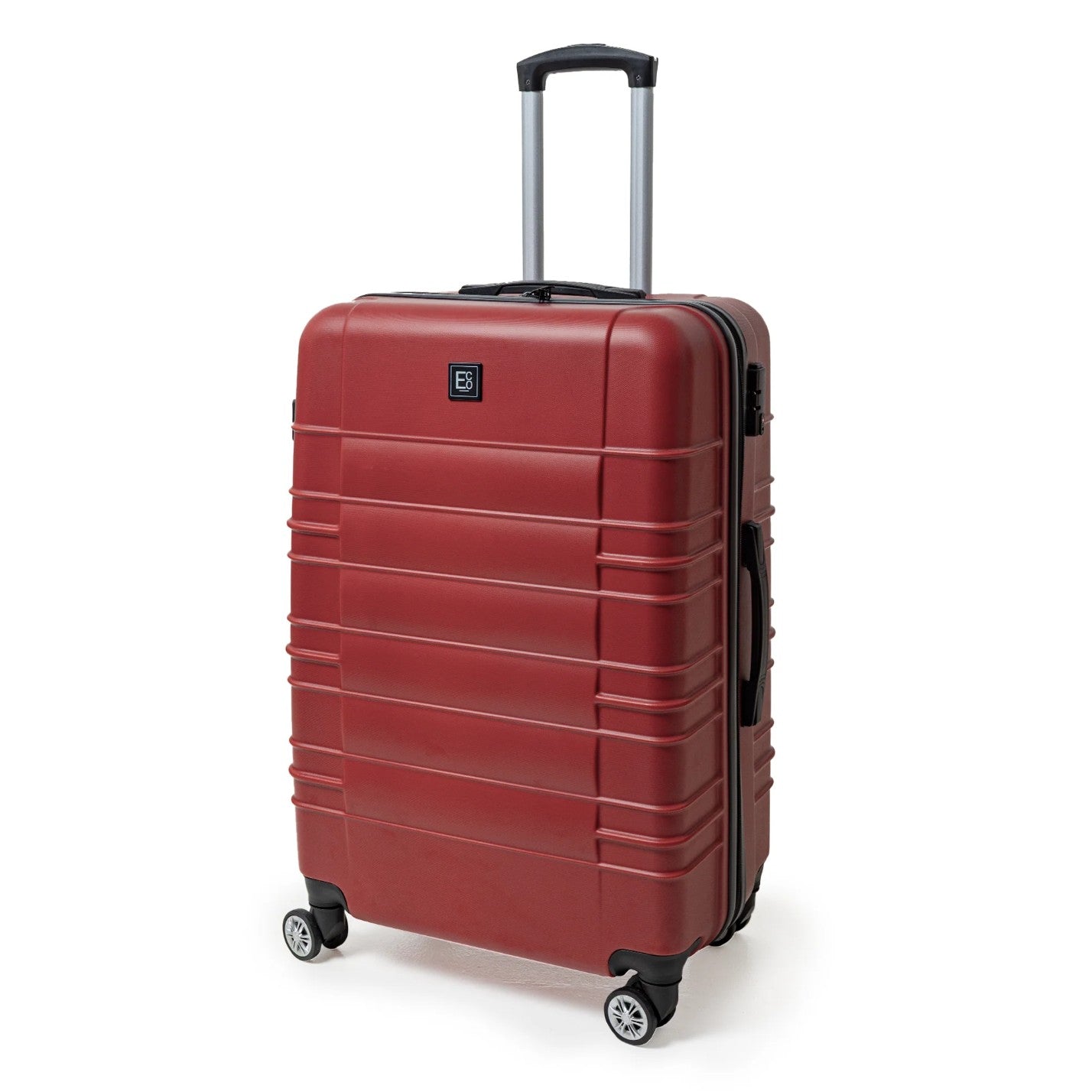 مجموعة حقائب سفر سانتوريني الصلبة - عجلات دوارة 360 درجة - 4 قطع - أحمر