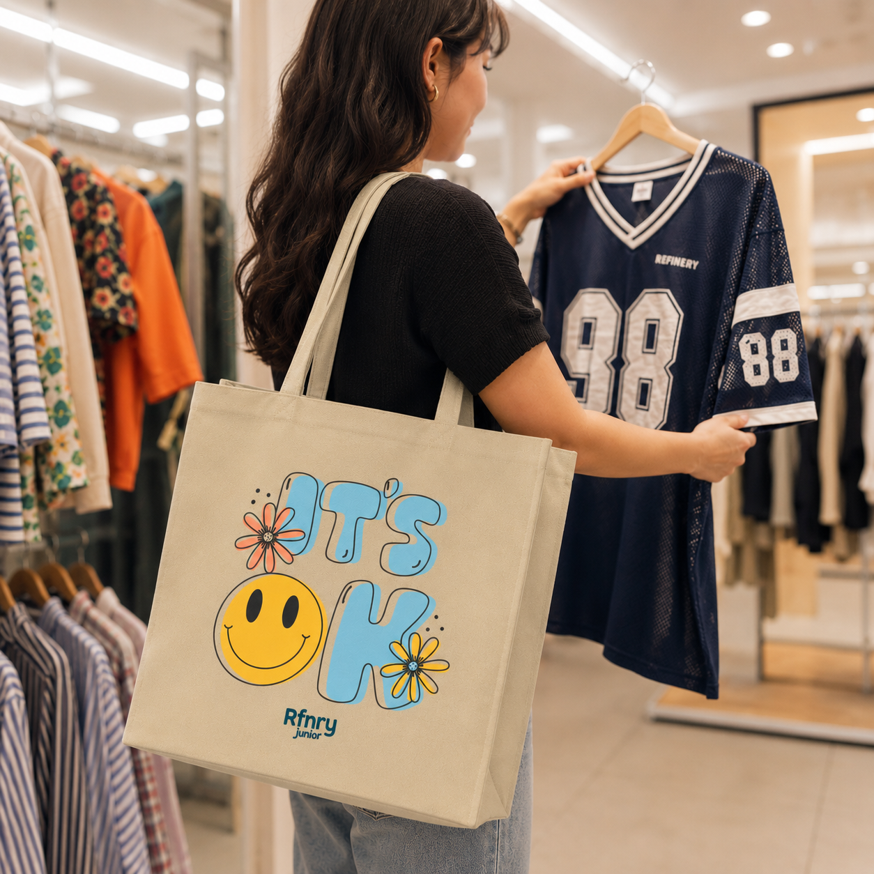 SHOP39 - Medium Reusable Non-Woven Shopping Bag | 70GSM, 18L