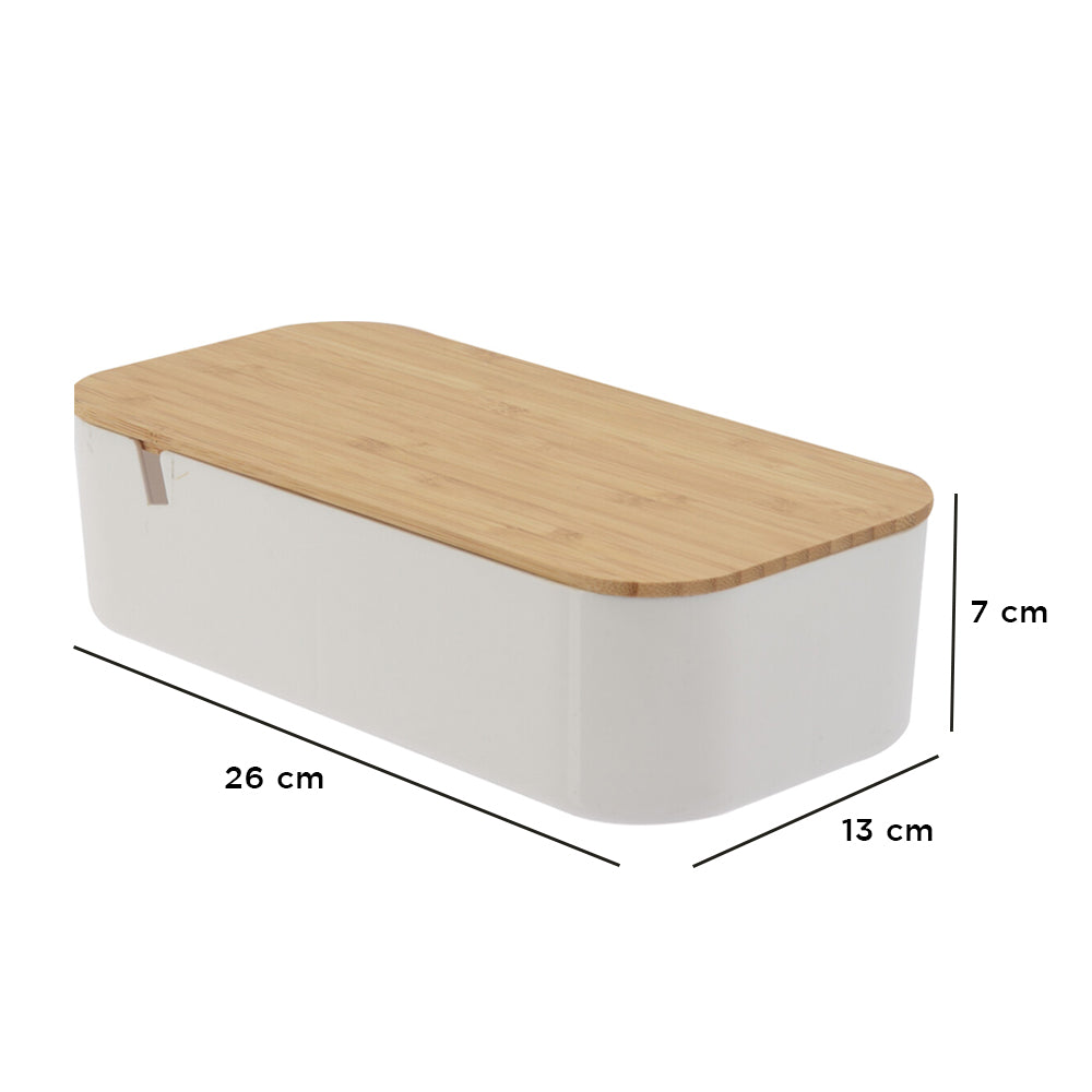 Eco-Friendly Makeup Organiser with Bamboo Lid & Mirror