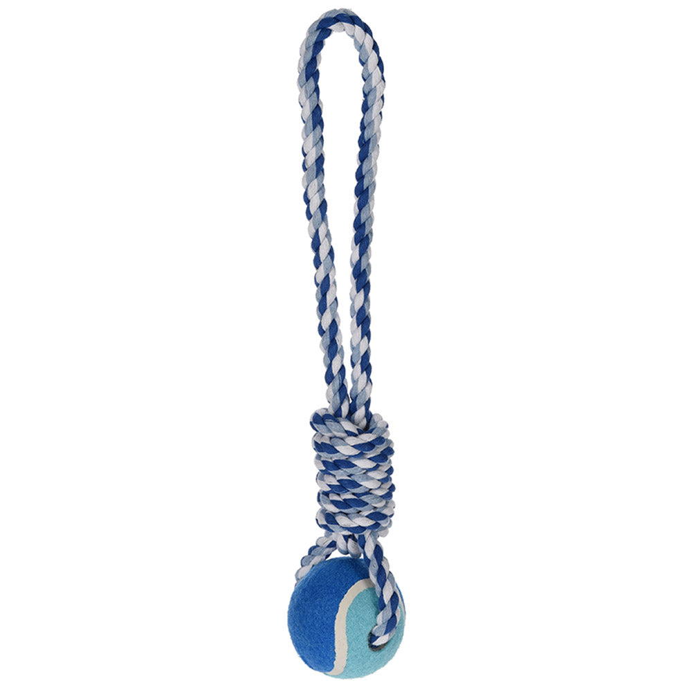 Dog Toy Rope with Handle & Tennis Ball - 32cm
