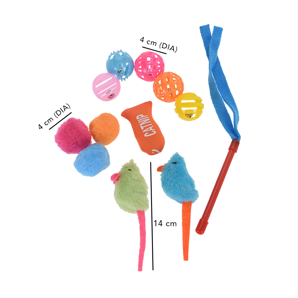 Cat Toy Value Pack - Set of 12 Toys