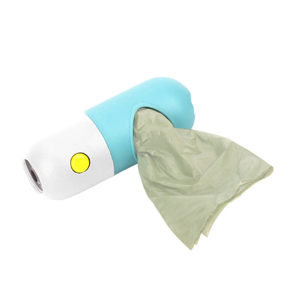 Pet Waste Holder with 15 Bags and Torch