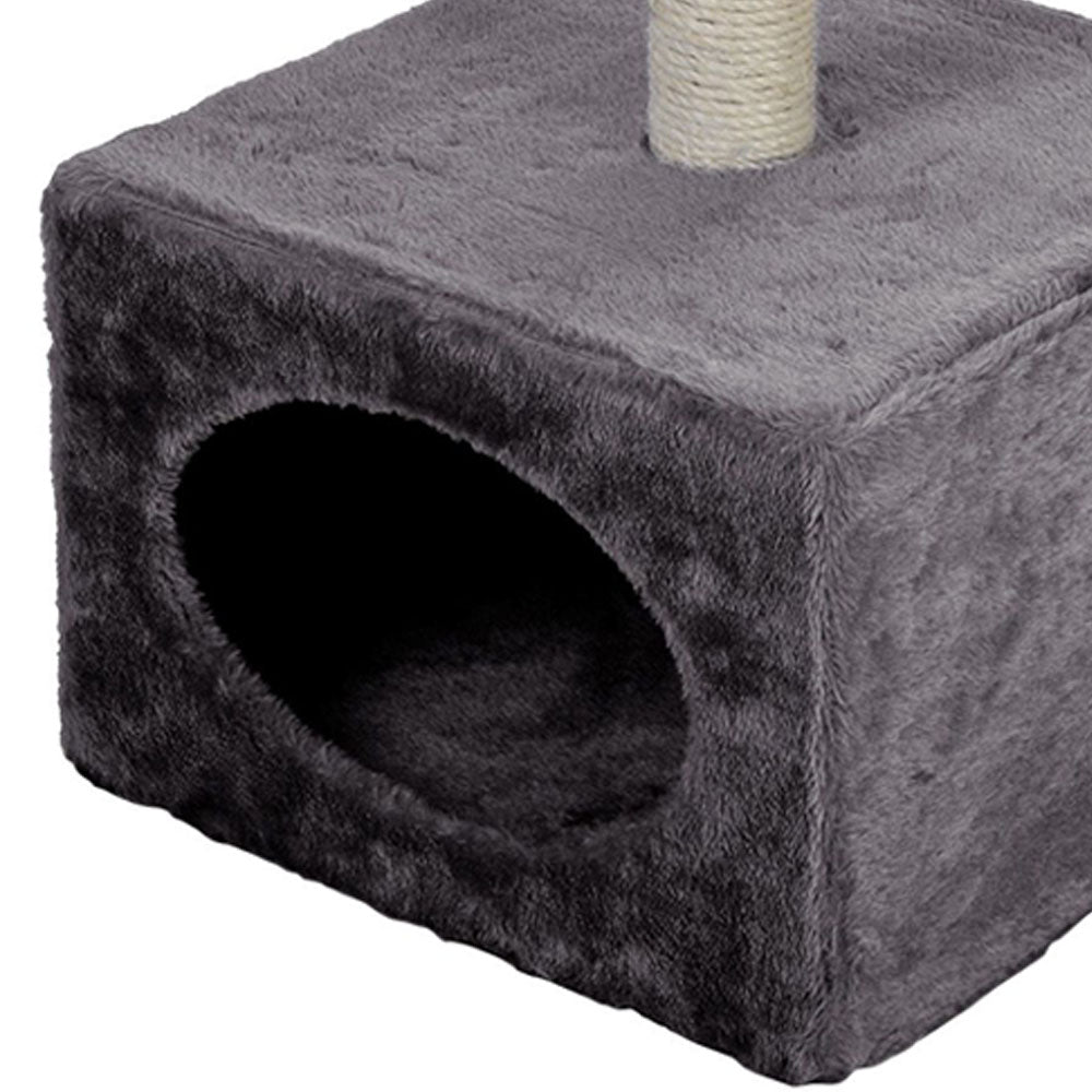 Cat House with Scratch Tree and Toy Ball - 53cm