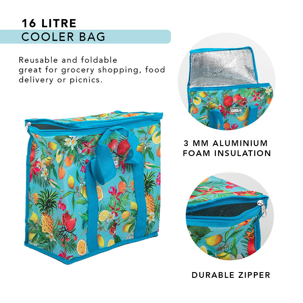 Cooler Bag Insulated with Handles - 16 Litres - Tropical Design